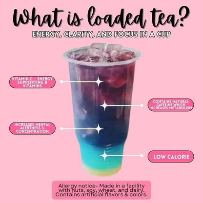 Loaded Tea-At Home Flavor Pack-Powered Caffeinated Beverage Mix-Loaded Tea-Drink-Package-Energy Powder Beverage-55 Flavors Caffeine Convenience